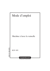 Mode d’emploi Küppersbusch IGV 459 Lave-vaisselle
