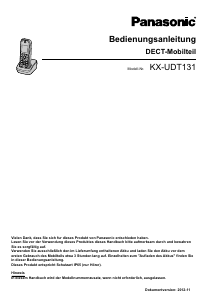 Bedienungsanleitung Panasonic KX-UDT131 Schnurlose telefon