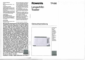 Mode d’emploi Rowenta TP 090 Grille pain