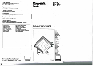 Mode d’emploi Rowenta TP 902 Quadro Grille pain