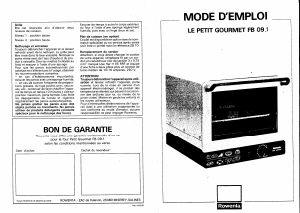 Mode d’emploi Rowenta FB-09.1 Four