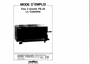 Mode d’emploi Rowenta FB-25 Four