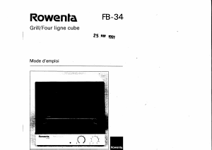 Mode d’emploi Rowenta FB-34 Four