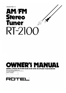 Bruksanvisning Rotel RT-2100 Tuner