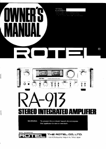 説明書 Rotel RA-913 増幅器