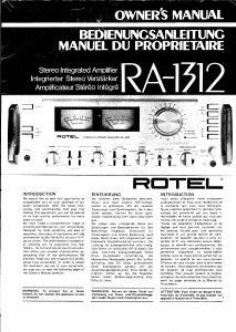 Manual Rotel RA-1312 Amplifier