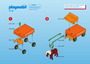 Handleiding Playmobil set 3118 Farm Kinder ponywagen