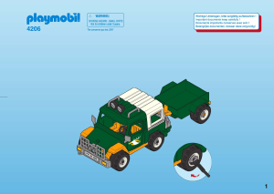 Handleiding Playmobil set 4206 Farm Boswachtersvoertuig met aanhangwagen