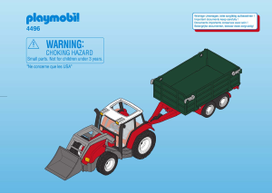 Handleiding Playmobil set 4496 Farm Grote traktor met aanhangwagen