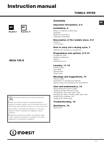 Handleiding Indesit IDCA 735 S Wasdroger