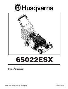 Bruksanvisning Husqvarna 65022ESX Gräsklippare
