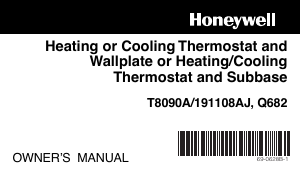 Mode d’emploi Honeywell T8090A Thermostat