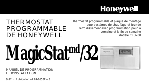 Mode d’emploi Honeywell CT3200 MagicStat Thermostat