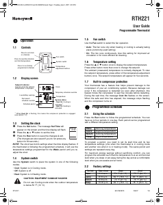 Manual Honeywell RTH221 Thermostat