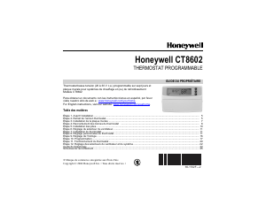 Mode d’emploi Honeywell CT8602 Thermostat
