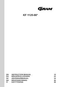 Brugsanvisning Gram KF 1125-90/1 Køleskab