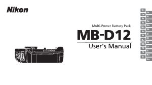 Handleiding Nikon MB-D12 Battery grip