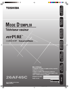 Mode d’emploi Toshiba 26AF45C Téléviseur