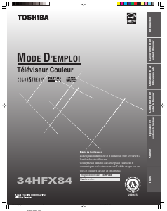 Mode d’emploi Toshiba 34HFX84 Téléviseur