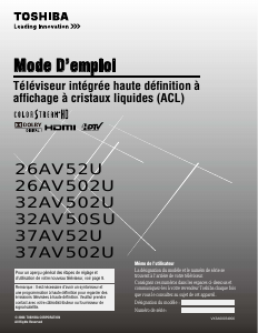 Mode d’emploi Toshiba 32AV502U Téléviseur LCD
