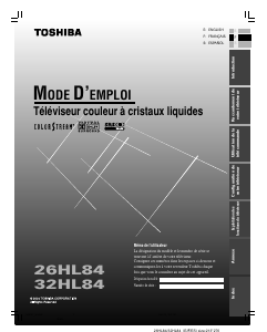 Mode d’emploi Toshiba 26HL84 Téléviseur LCD