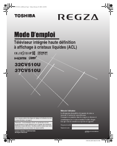 Mode d’emploi Toshiba 37CV510U Regza Téléviseur LCD