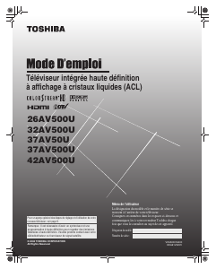 Mode d’emploi Toshiba 26AV500U Téléviseur LCD