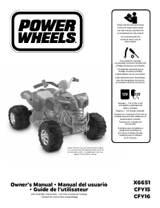 Manual de uso Fisher-Price X6651 Power Wheels Barbie KFX Coche para niños