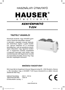 Használati útmutató Hauser T-224 Kenyérpirító