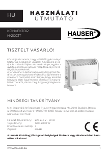 Használati útmutató Hauser H-2003T Hősugárzó