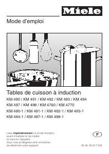 Mode d’emploi Miele KM 490 Table de cuisson