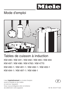 Mode d’emploi Miele KM 492 Table de cuisson