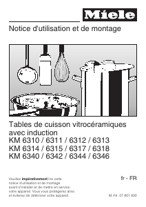 Mode d’emploi Miele KM 6312 Table de cuisson