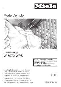 Mode d’emploi Miele W 5972 WPS Lave-linge