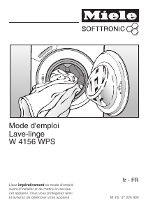 Mode d’emploi Miele W 4156 WPS Lave-linge