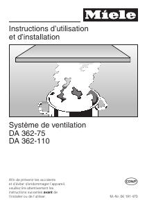 Mode d’emploi Miele DA 362-75 Hotte aspirante