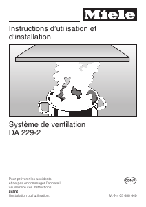 Mode d’emploi Miele DA 229-2 Hotte aspirante