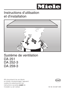 Mode d’emploi Miele DA 252-3 Hotte aspirante