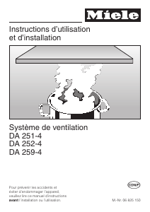 Mode d’emploi Miele DA 252-4 Hotte aspirante