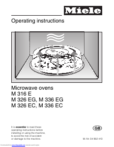 Bruksanvisning Miele M 316 E Mikrovågsugn