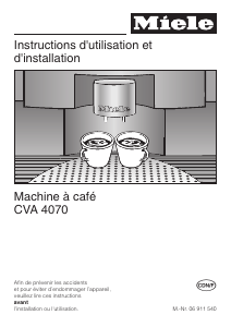Mode d’emploi Miele CVA 4070 Cafetière