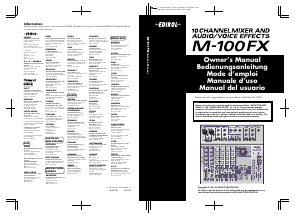 Mode d’emploi Roland M-100FX Table de mixage