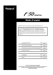 Mode d’emploi Roland F-50 Piano numérique