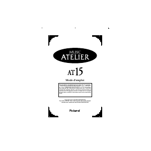 Mode d’emploi Roland AT-15 Atelier Orgue