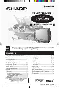Manual Sharp 27SC260 Television