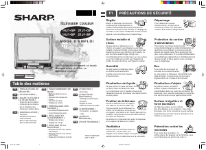 Mode d’emploi Sharp 14J1-SF Téléviseur
