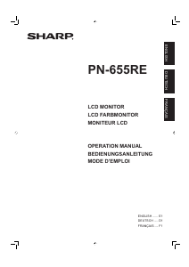Mode d’emploi Sharp PN-655RE Moniteur LCD