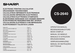 Manual Sharp CS-2640 Calculadora de impressão