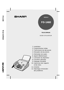 Mode d’emploi Sharp FO-1460 Télécopieur