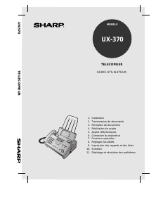 Mode d’emploi Sharp UX-370 Télécopieur
